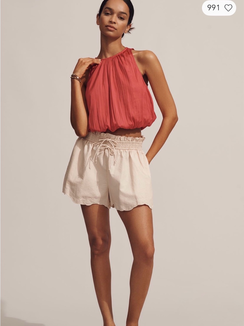 Anthropologie Pink Halter Bubble Crop Top